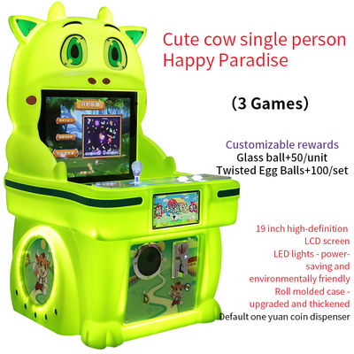 19 اینچ گاو خوشگله تک نفره با سکه ها Happy Paradise Arcade Game